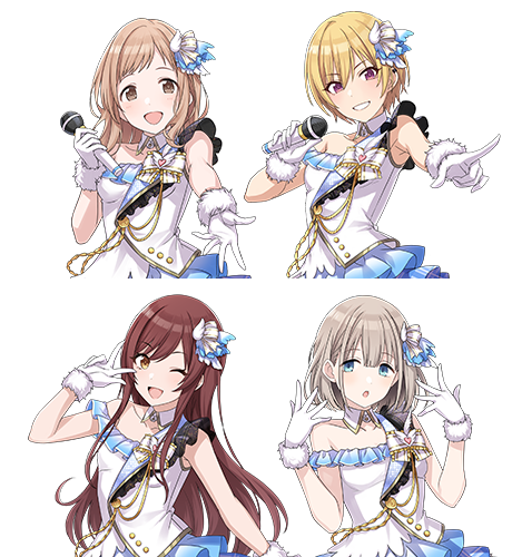 左上から櫻木真乃、西城樹里、大崎甘奈、芹沢あさひ(283プロダクションHP)